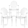 Buy Pack of 3 Transparent Dining Chair - Armrest Design - Louis King Transparent 61826 - prices